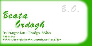 beata ordogh business card