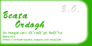 beata ordogh business card